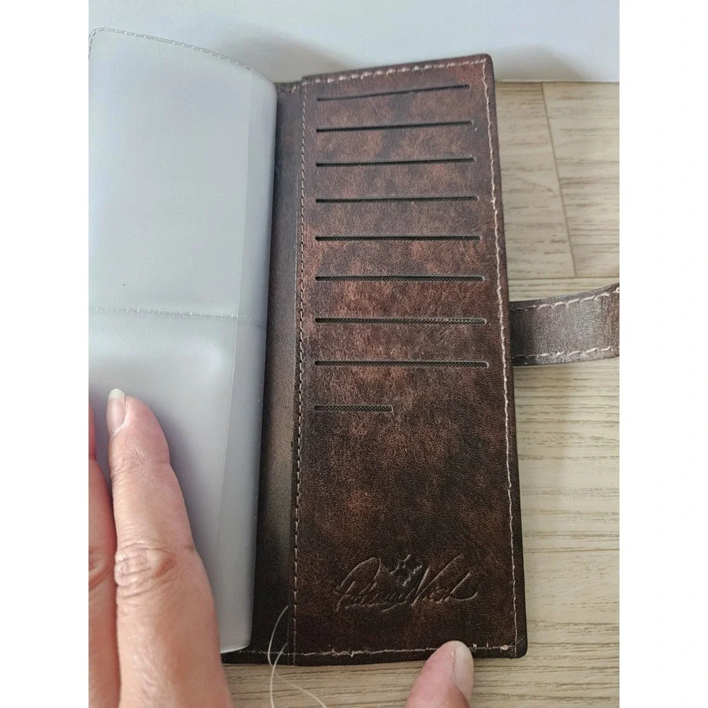 Patricia Nash Dark Brown Tooled Leather Wallet